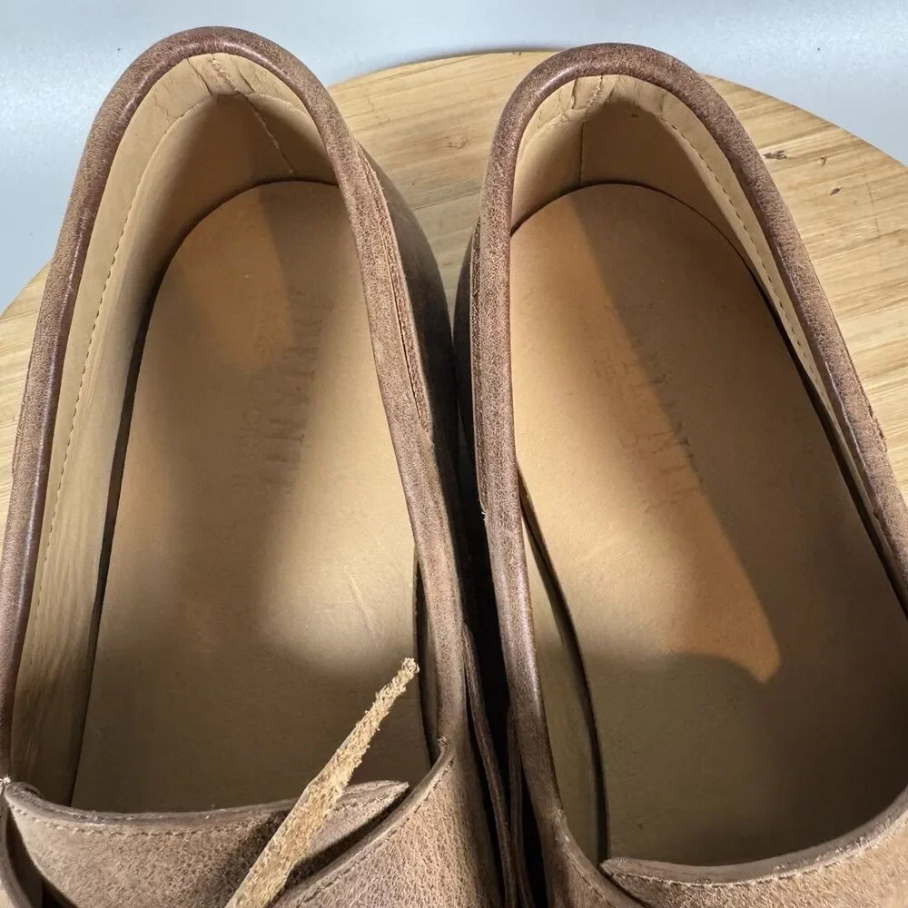 Men's Adelante The Nautico Brown Leather Made-to-Order Boat Shoes‎ Size 12 EE